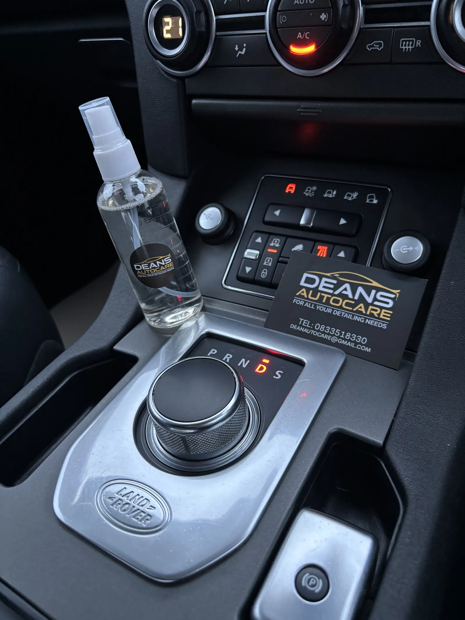 Interior detail with Dean’s Autocare product